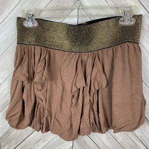 Twelve by Twelve cute brown skirt elastic waist. S